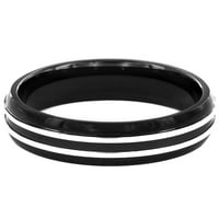 Obalni nakit Crni obloženi prsten od nehrđajućeg čelika