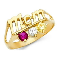 Čvrsto 14K žuto zlato kubična cirkonija CZ majke modni obljetnički prsten veličine 12