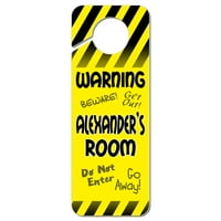 Aleksandar, muško ime, Ne ometaj, plastična kvaka na vratima, vješalica, znak upozorenja u sobi-Žuta