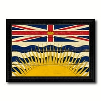 Provincija Britanska Kolumbija Grad Kanada zastava zemlje Vintage print na platnu crni okvir za fotografije Kućni