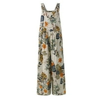 Ženski modni kombinezon s cvjetnim printom s džepom na kopčanje na kopčanje