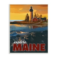 Istraživanje svjetionika u dalekom oceanu Mainea, obilazak svjetionika, grafika Bez okvira, zidni tisak, dizajn