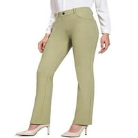 Ženske casual elastične hlače u donjem rublju, poslovne radne hlače, obične uske hlače s ravnim nogavicama i džepovima