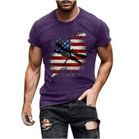 Muška majica od 4. srpnja majica s printom američke zastave pamučna majica s okruglim vratom s ispisom piva od