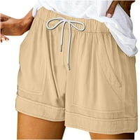 Ženske kratke hlače ljetne teretne hlače modne rastezljive bermudske kratke hlače visokog struka s manžetnama