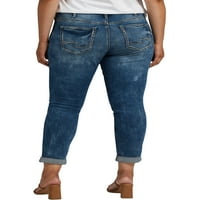 Silver Jeans Co. Ženska plus djevojka SID SID RISE Slim nogu traperice veličine struka 12-24
