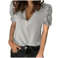 Ženski ljetni vrhovi labavi u prodaji moda velika veličina Žene čipka čvrsto spajanje kratkih rukava vitka bluza
