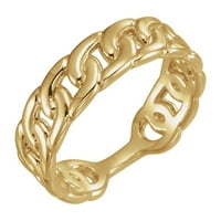 polirani prsten od žutog zlata od 14 karata s mogućnošću nadogradnje-Veličina 6. -4. Grama