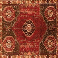 Tradicionalni perzijski tepisi za unutarnje prostore okruglog presjeka narančaste boje, promjera 4 inča