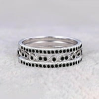 1. Carat Wedding Ring Wedding Band Stackary Ring Anniversary Ring Trio Ring Set sterling Silver s 18k bijelim