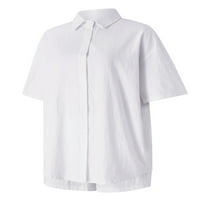 Coduop žene casual ljetne košulje za rukav rukavssuit majice vrhovi labave kratke hlače salon odijelo