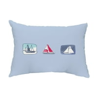 Jednostavno Daisy, 14 20 čamac Trio Blue Nautical Decorative Outdoor Pillow