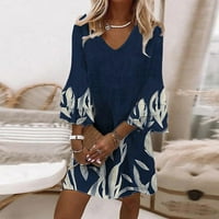 Haljine Za plažu za žene, Trendi nove modne ženske ljetne Ležerne mini haljine s izrezom u obliku slova U I printom