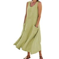 Yuwull ljetne haljine za žene bez rukava bez rukava dugačka haljina Sundress ljetna haljina za odmor s džepovima