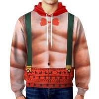 Muška zimska Božićna majica s printom u donjem rublju, ležerna Sportska široka majica s kapuljačom