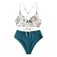bikini s cvjetnim printom u donjem rublju, setovi odjeće za plažu za dvije žene, dvodijelni kupaći kostim plus