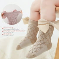 Dječje pamučne čarape s mašnom za djevojčice, dječje čarape za malu djecu, prozračna rastezljiva čarapa za princezu