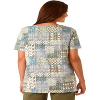 Žena unutar ženske plus veličine 7-dnevno print patchwork pletena tunika tunika