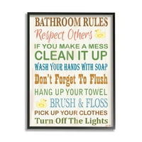 Kolekcija uređenja doma pravila za kupaonicu Tipografija gumeno pače za uokvirenu kupaonicu teksturirana umjetnost