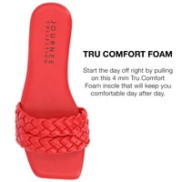 Kolekcija Journee Womens Sawyerr Tru Comfort Foam Dual Pleted Slide Slide Sandals