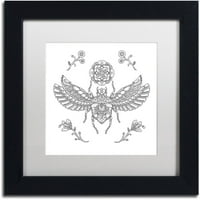 Zaštitni znak likovna umjetnost Egipatski skarab platno umjetnost Filippo Cardu, bijeli mat, crni okvir
