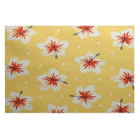 Jednostavno Daisy 3 '5' Hibiscus cvjeta cvjetni print zatvoreni tepih