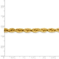 Polučvrsti lanac od užeta od žutog zlata u karatu