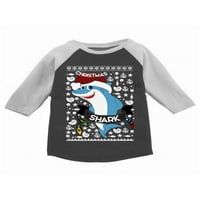 Nespretni stilovi, ružna božićna majica za dječake i djevojčice, plava Raglan majica s božićnim morskim psima