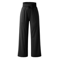 Ženske poslovne Ležerne hlače, ženske ravne hlače, široke kućne Ležerne hlače srednjeg struka, jednobojne široke