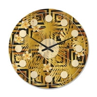DesignArt 'zlatni moderni luksuzni uzorak' Moderni zidni sat iz sredine stoljeća