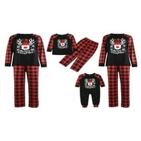 Gwiyeopda božićna obiteljska pidžama roditelja-dijete crtani zwn print vrhovi i blate hlače kućna odjeća set