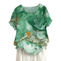 Ženske bluze labave vrhove ljeto ležerno tiskane plus veličine o-vrata gumba košulja bluza trendi leisure Streetwear
