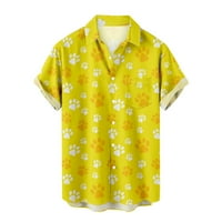 Havajska košulja za mušku slatku mačku šapu tiskana gumba kratkih rukava dolje košulje na plaži odmor aloha majice