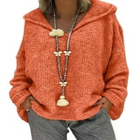 Seksi plesni ženski pleteni džemperi s izrezom u obliku slova a, preveliki pulover s dugim rukavima, Šik vrhovi