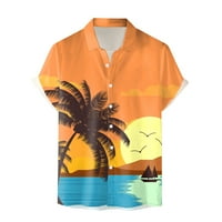 Strungten muški modni havajski kratki rukav proljetni ljetni plaža Print majica za tisak casual vrhova muška majica
