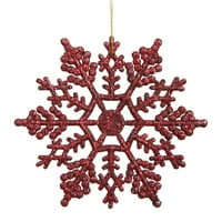 Božićni ukras od snježne pahulje od 4 u kestenjastoj boji sa šljokicama, u kutiji