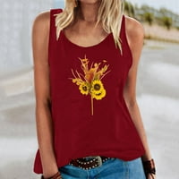 Pšenični suncokret Ženske majice s naramenicama Rasprodaja bez rukava s okruglim vratom Majica od Kamizola grafička