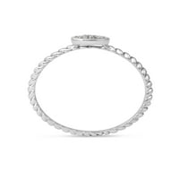 Zaručnički prsten od srebra okruglog oblika s dijamantom od 1 20 karata
