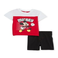 Mickey Mouse Baby Toddler Boy ColorBlock majica i kratke hlače, odjeća