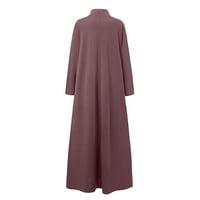 Maksi haljina za žene modna ženska ležerna haljina Plus size visoki ovratnik jednobojni proizvod Dugi rukav Zima
