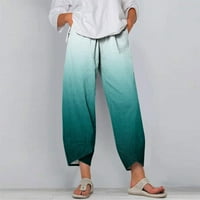 Svijetloplave nove proljetne ljetne ženske modne hlače s printom, lagane Ležerne hlače s džepovima