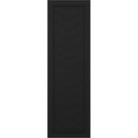 Ekena Millwork 12 W 43 H TRUE FIT PVC jednostruka ploča Chevron Modern Style Fiksni nosači, crne