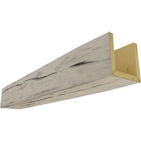 Ekena Millwork 4 W 4 h 14'l 3-strana Riverwood Endurathane Fau Wood Strop Grep, izgorjeli bor