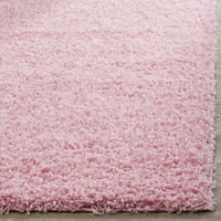 Jednobojni plišani tepih od paperja, ružičasti, 3' 5'