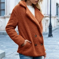 Kaput Plus size zimska rasprodaja ženska topla jakna zimski jednobojni kaput s ovratnikom, gornja odjeća od ovčje