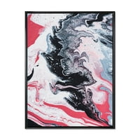 DesignArt 'Sažetak mramornog sastava u sivoj i ružičastoj I' moderno uokvirenom platnu zidne umjetničke print