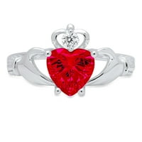 1,06-karatni ružičasti Turmalin s imitacijom srca, 14-karatno ugravirano bijelo zlato, zaručnički prsten za godišnjicu,