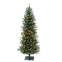 Unaprijed osvijetljeno umjetno božićno drvce od smreke od 5 stopa s šišarkama i vijencima, zeleno