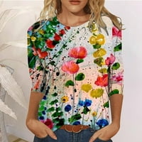 Ženske košulje s rukavima, ljetne Ležerne bluze s cvjetnim printom, Ženske majice s labavim rukavima, lagana udobna