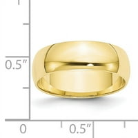 Lagani polukružni prsten od žutog zlata, veličine 7,5